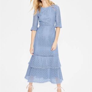 Boden Blue Lace Midi Dress
